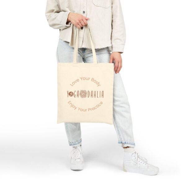 Yoga Dahlia Eco-Friendly Cotton Canvas Tote Bag - Image 6