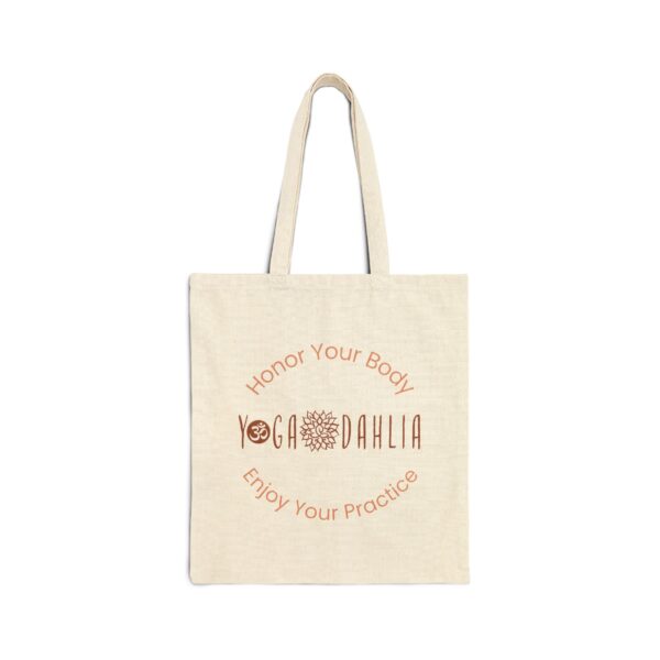Yoga Dahlia Eco-Friendly Cotton Canvas Tote Bag - Image 3