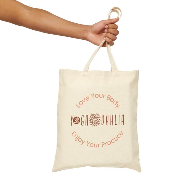 Yoga Dahlia Eco-Friendly Cotton Canvas Tote Bag - Image 5