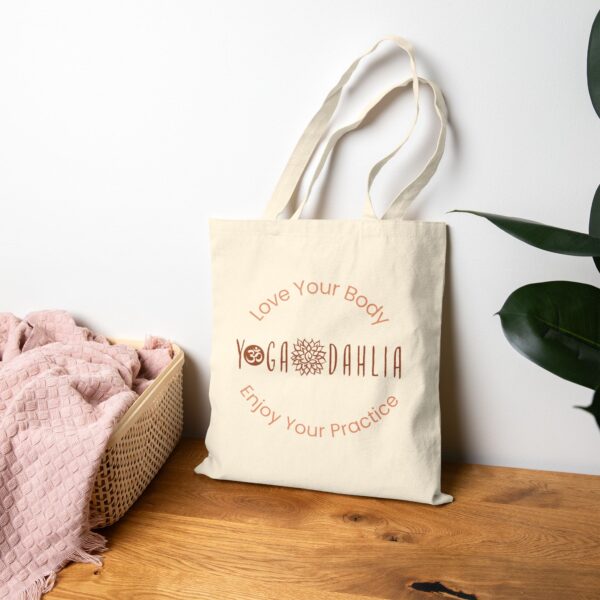 Yoga Dahlia Eco-Friendly Cotton Canvas Tote Bag
